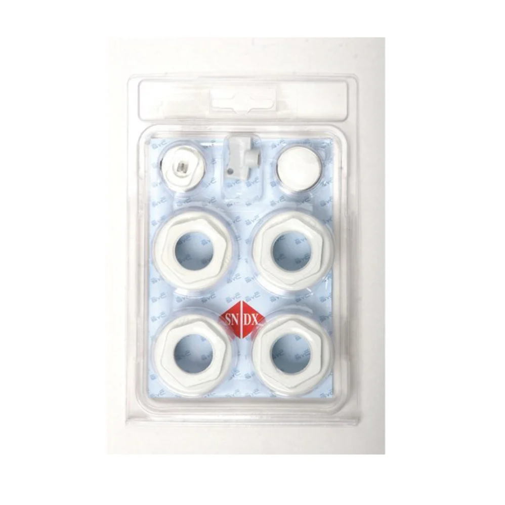 KIT UNIVERSAL RADIADORES 1"X1/2" TAPONES BLANCO