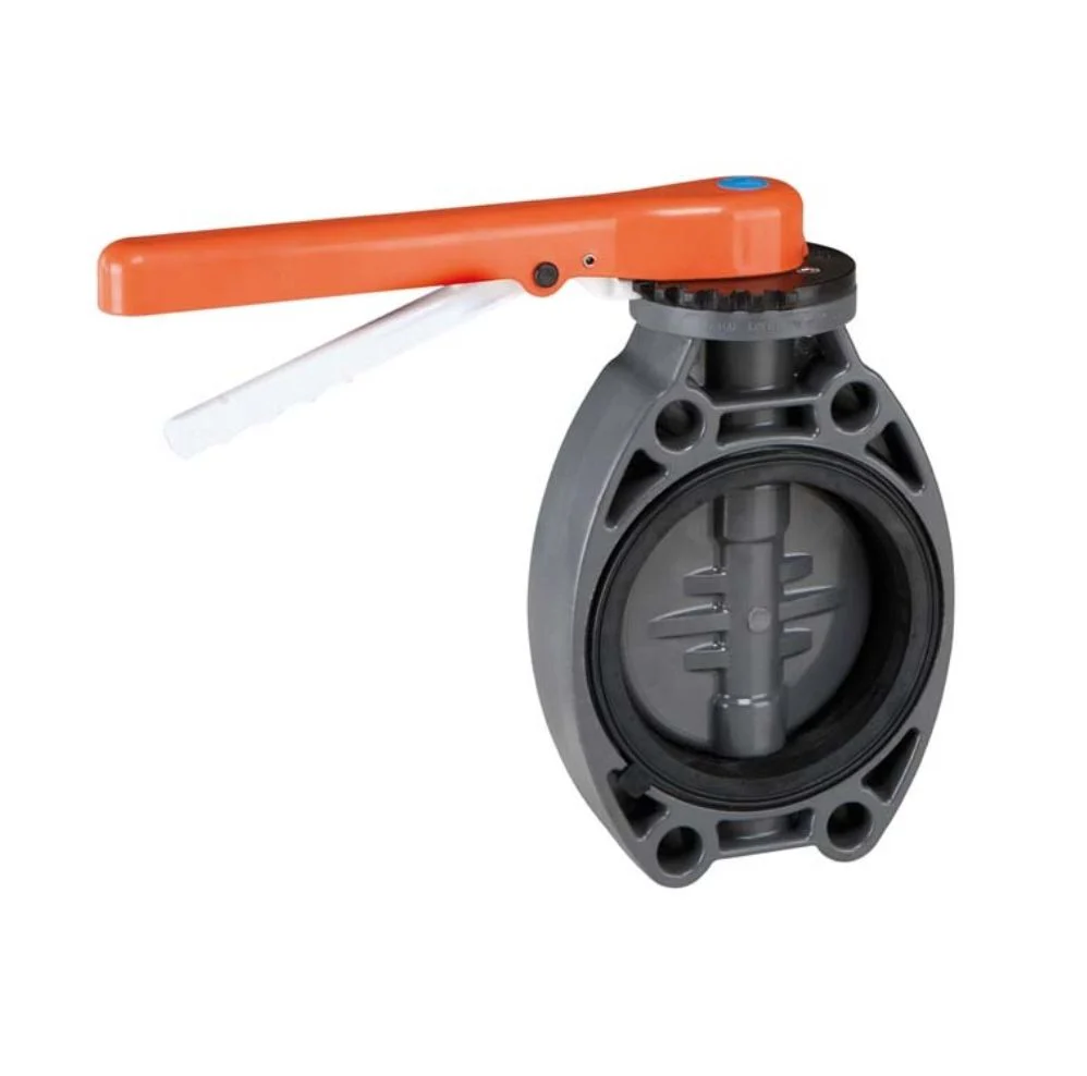 VALVULA MARIPOSA PVC SIN BRIDA 63/ 75 02581